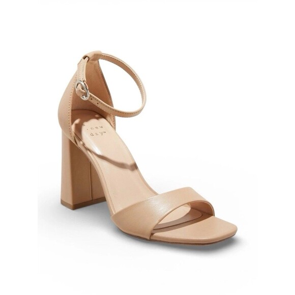 a new day Shoes - A New Day Shelly Heels Tan 11 Wide Ankle Strap Block Heel Memory Foam NEW